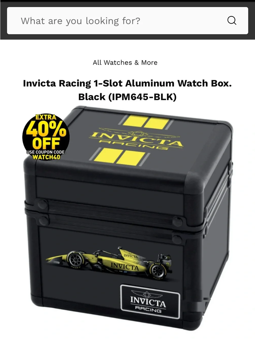 Invicta Bold Yellow Sport Watch with Black Dial